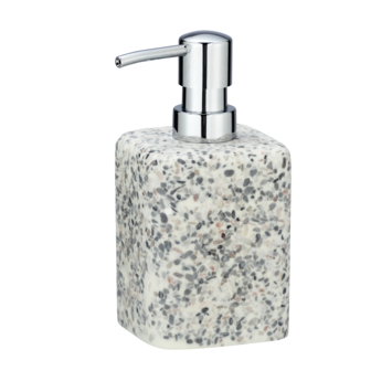 Terrazzo zeepdispenser Polyresin wit/beige/grijs 240 ml