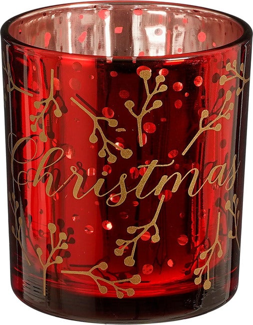 House of Seasons waxinelichthouder Kreti rood D 7 H 8 cm