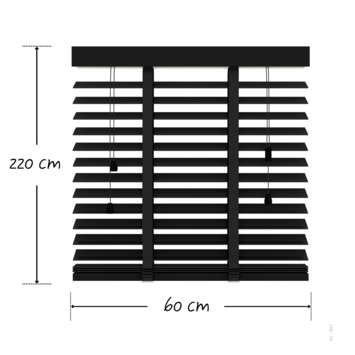 KARWEI houten jaloezie 50 mm matzwart (kleurnr. 947) 60x220 cm (bxh)