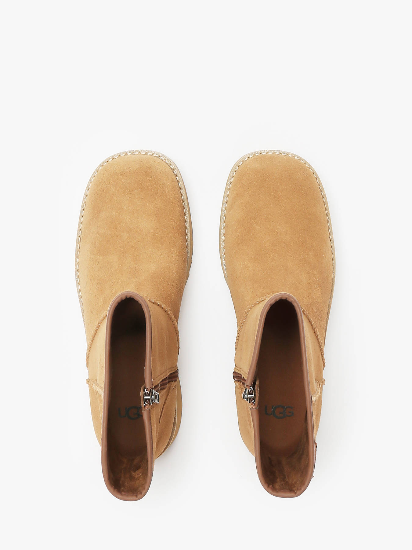 Bottes semelle compense en cuir UGG