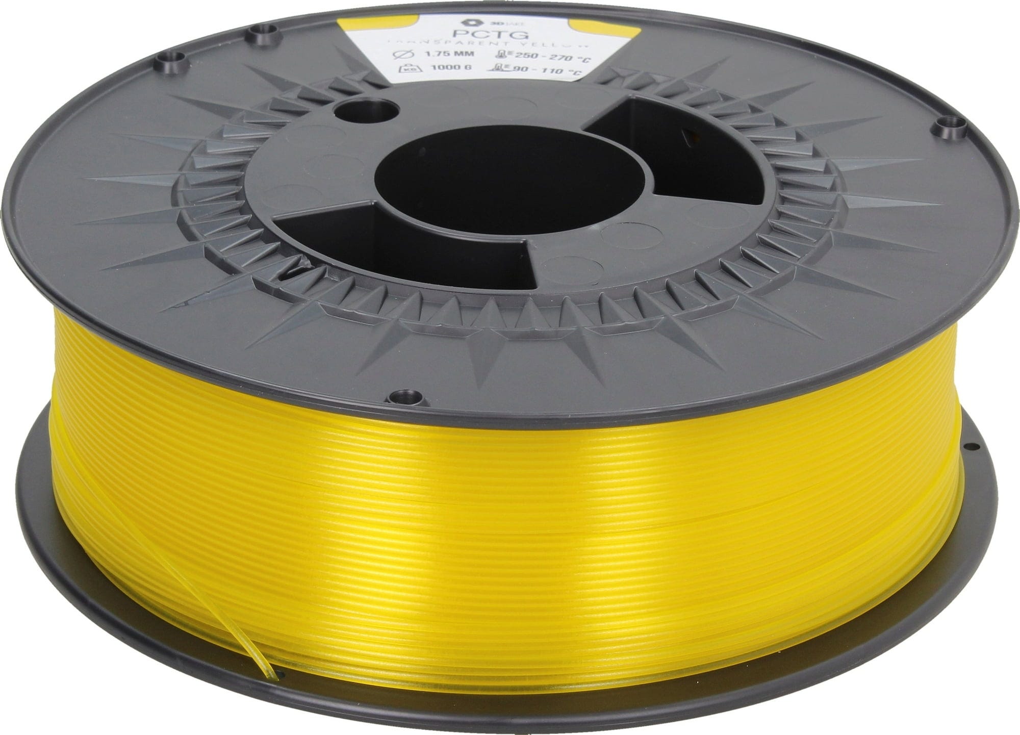 3DJAKE  PCTG Transparent Gelb, 1,75 mm / 1000 g    Temperatur- & chemikalienbeständiges PCTG Filament mit hoher optischer Klarheit