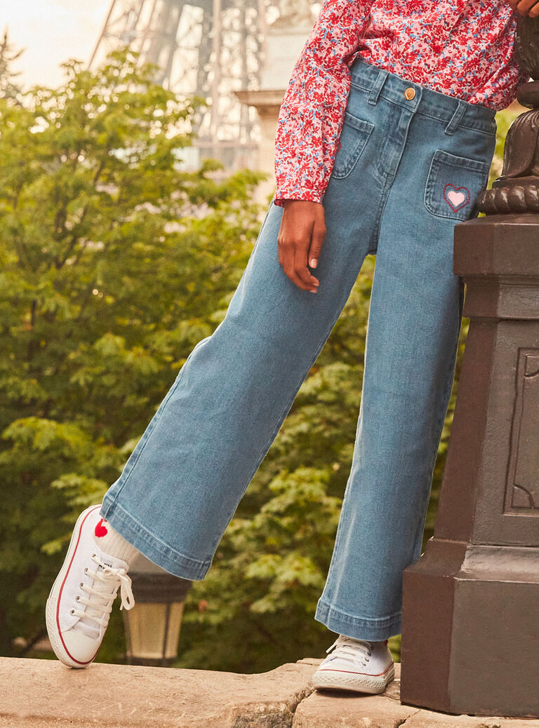 Jean flare denim clair