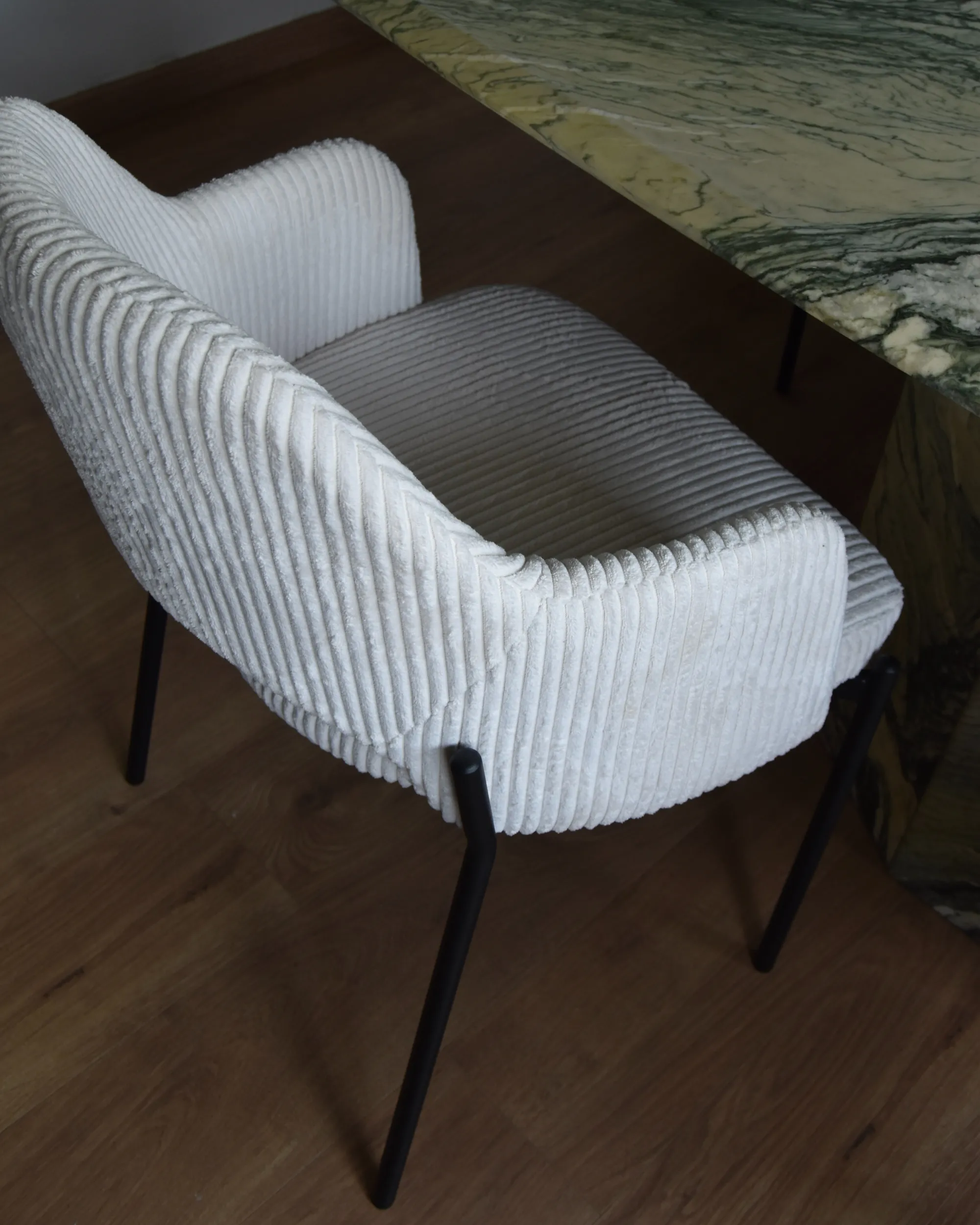 Set van 2 eetkamerstoelen RATON Corduroy Gebroken wit