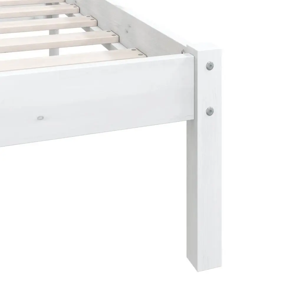 vidaXL - Bed frame met hoofdbord - Wit - Massief grenenhout - 90x190 cm