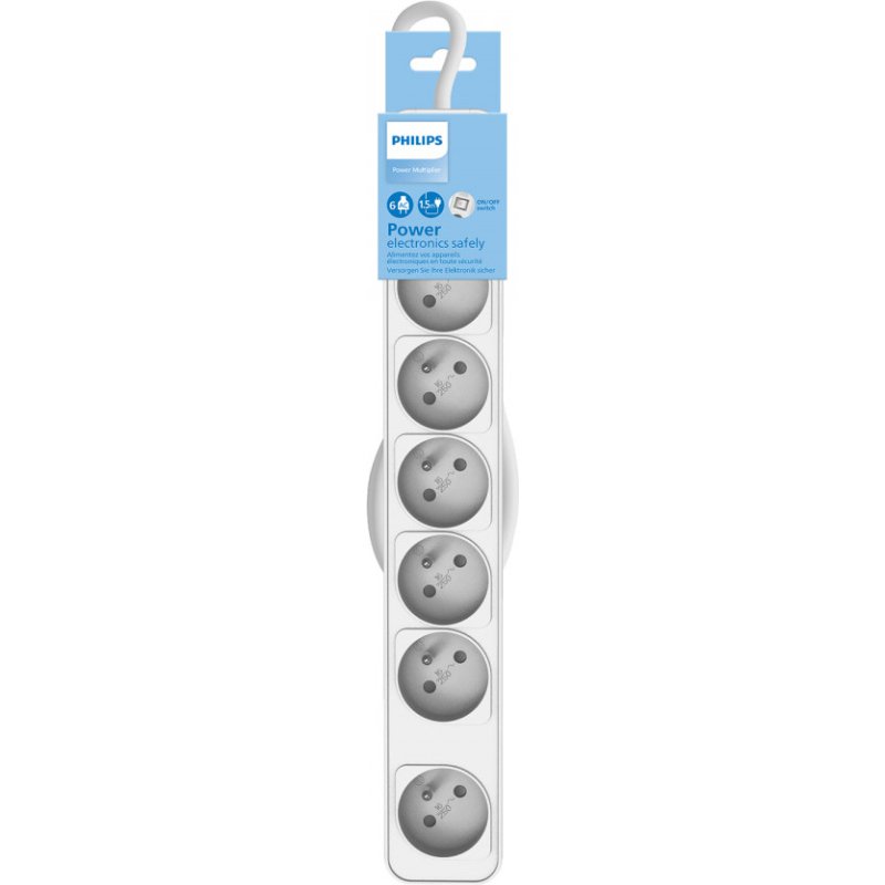 MCL CHP2164WB/19 multiprise 3 m 6 sortie(s) CA Intérieure Blanc