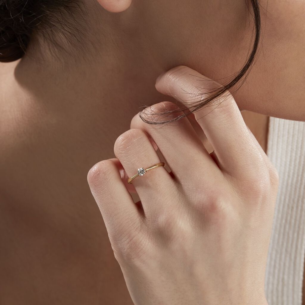 Bague Solitaire Or Jaune Aphrodite Diamant