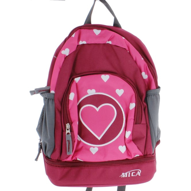 Kinderrucksack Herz - aus Textil - ca. 25 x 31 x 12/18 cm