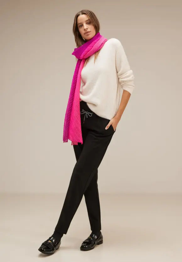 Plissée Longschal - bright cozy pink