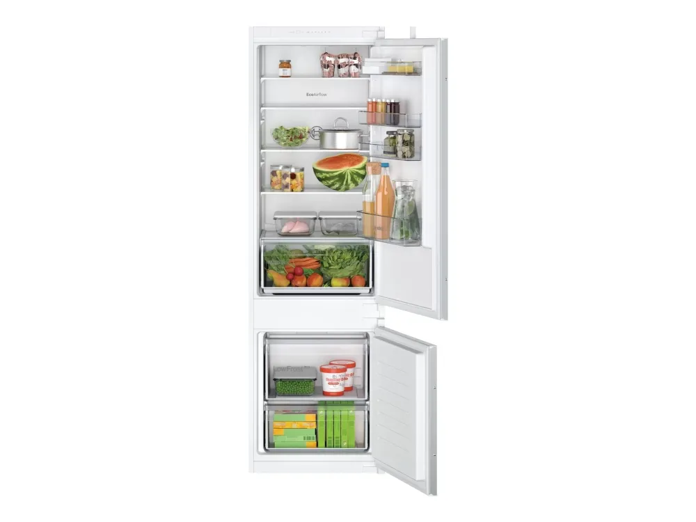 Bosch Serie | 2 KIV87NSE0 - Køleskab/fryser - bund-fryser - til indbygning - niche - bredde: 56 cm - dybde: 55 cm - højde: 177.5 cm - 270 liter - Klasse E