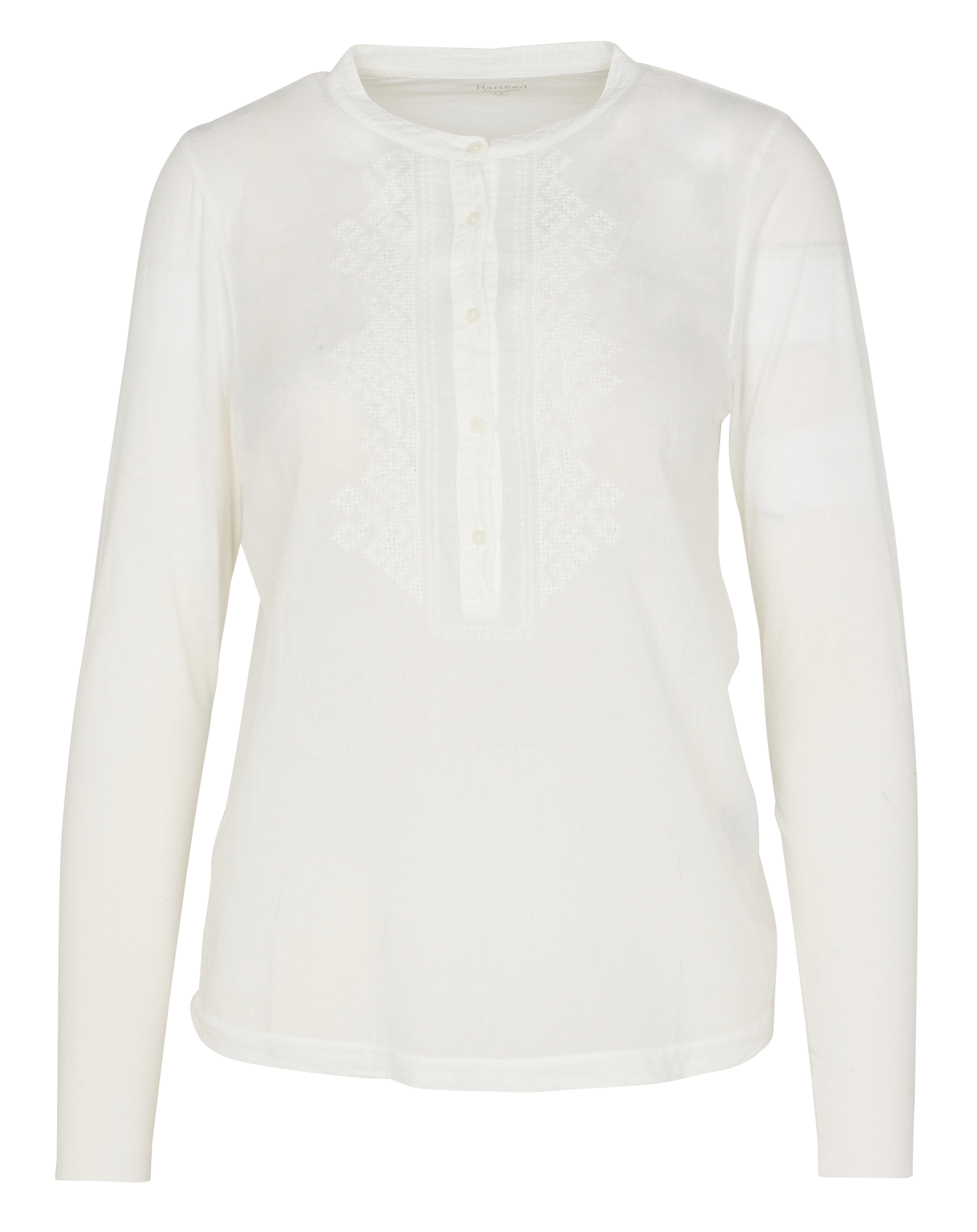 TAENIA - Top col rond en coton | Blanc