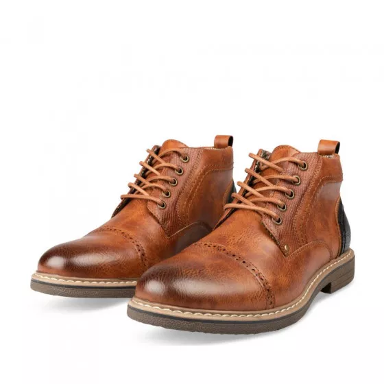 Bottines COGNAC DENIM SIDE