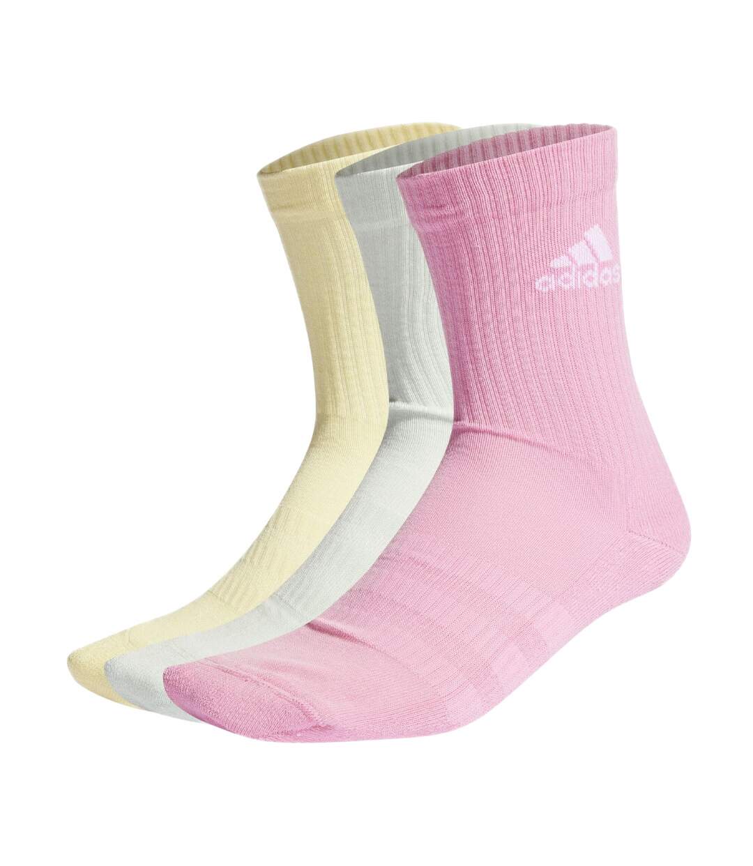 X3 Paire de Chaussettes Rose/Gris/Jaune Adidas HI1647
