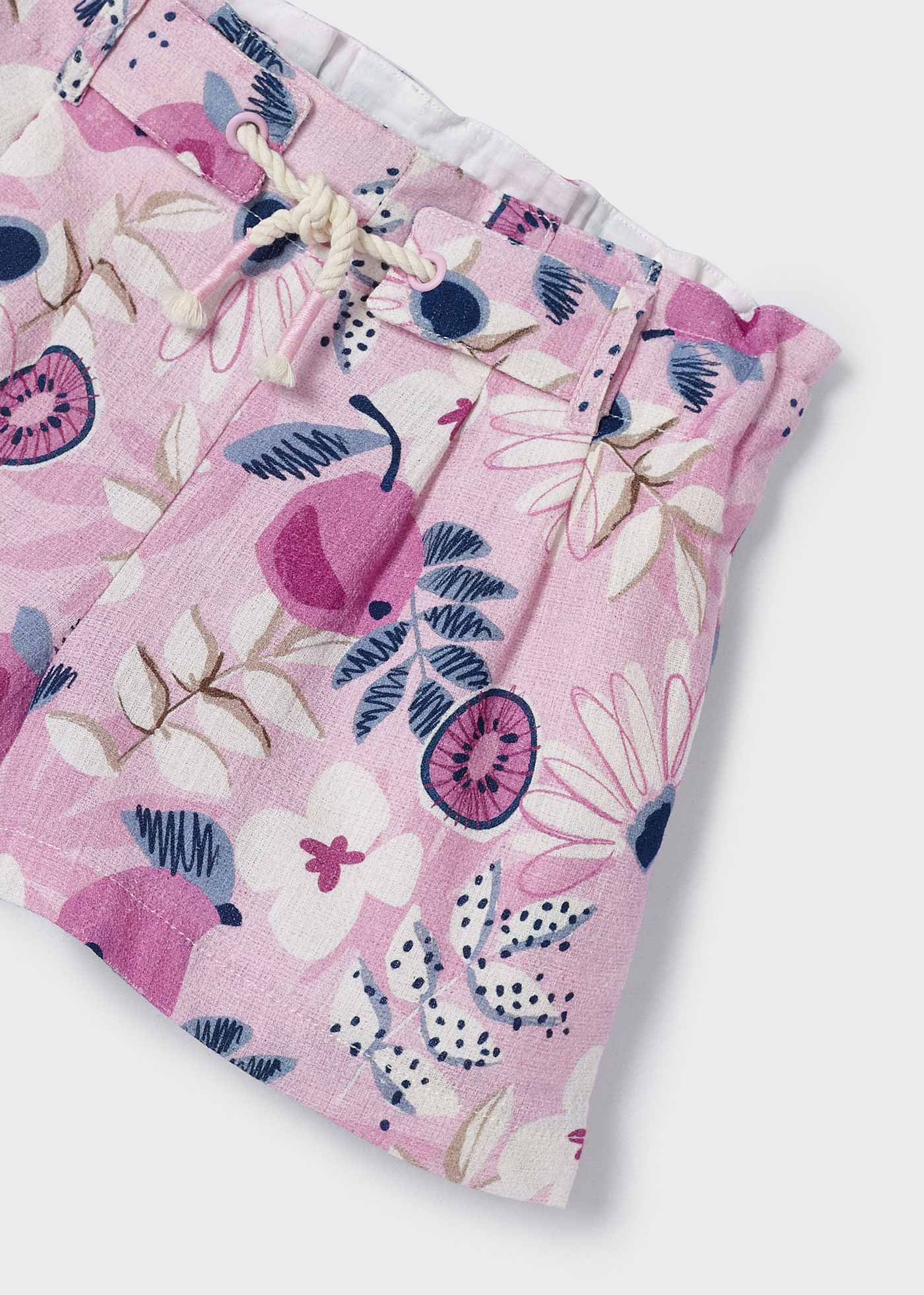 Calções estampados para meninas, cor índigo