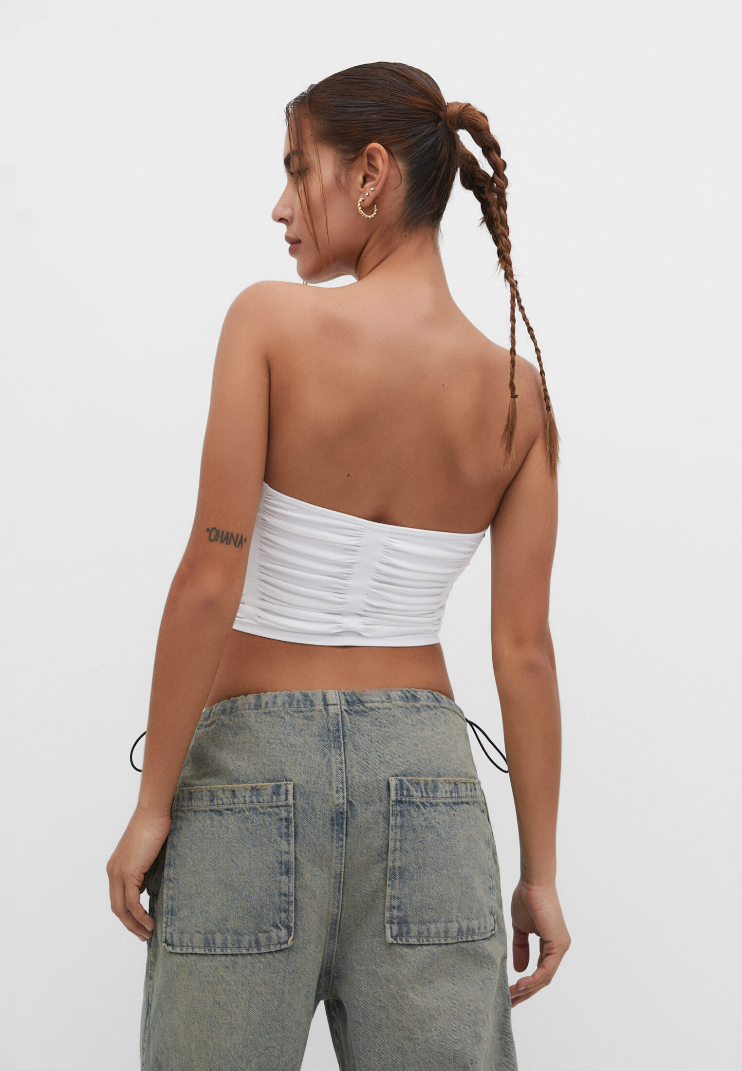Top bandeau franzido