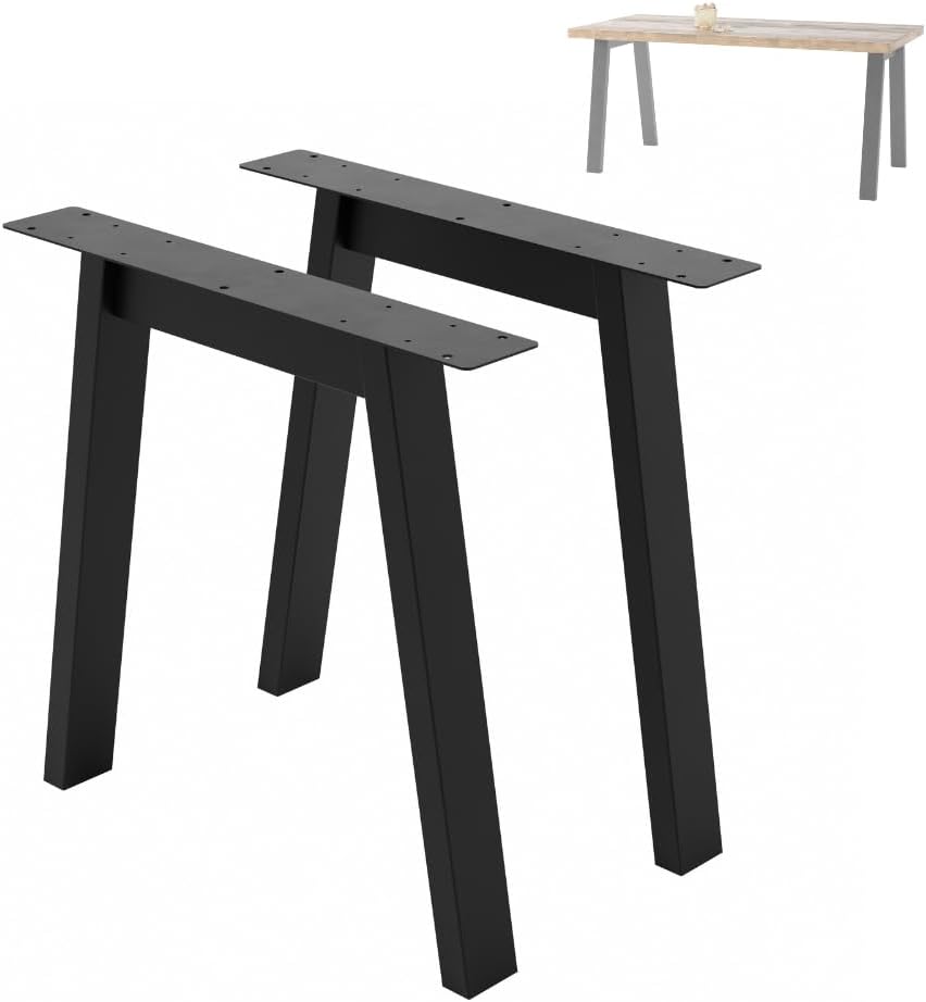 Tischfüsse Tischbeine Metall Schwarz - 2 Stück Tischfüße Tischgestell Metall 11 x 72 cm Tischkufen DIY - Tischbein Set - Tischfuß Loft, Industriestil für Couchtisch, Esstisch, Schreibtisch