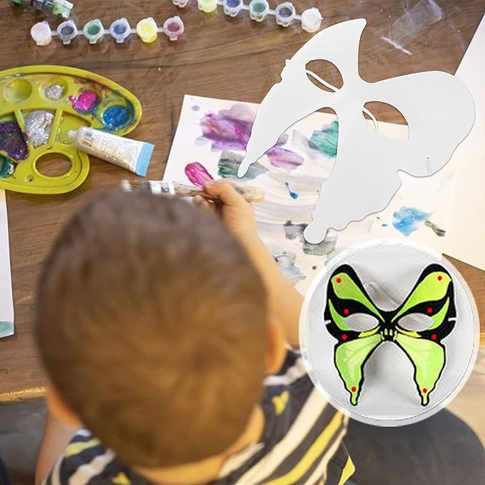 (5er Set) Venezianische Karton Masken DIY Karneval Kostüm Verkleidung Bastel Party Foto Requisite - Halbmaske Schmetterling