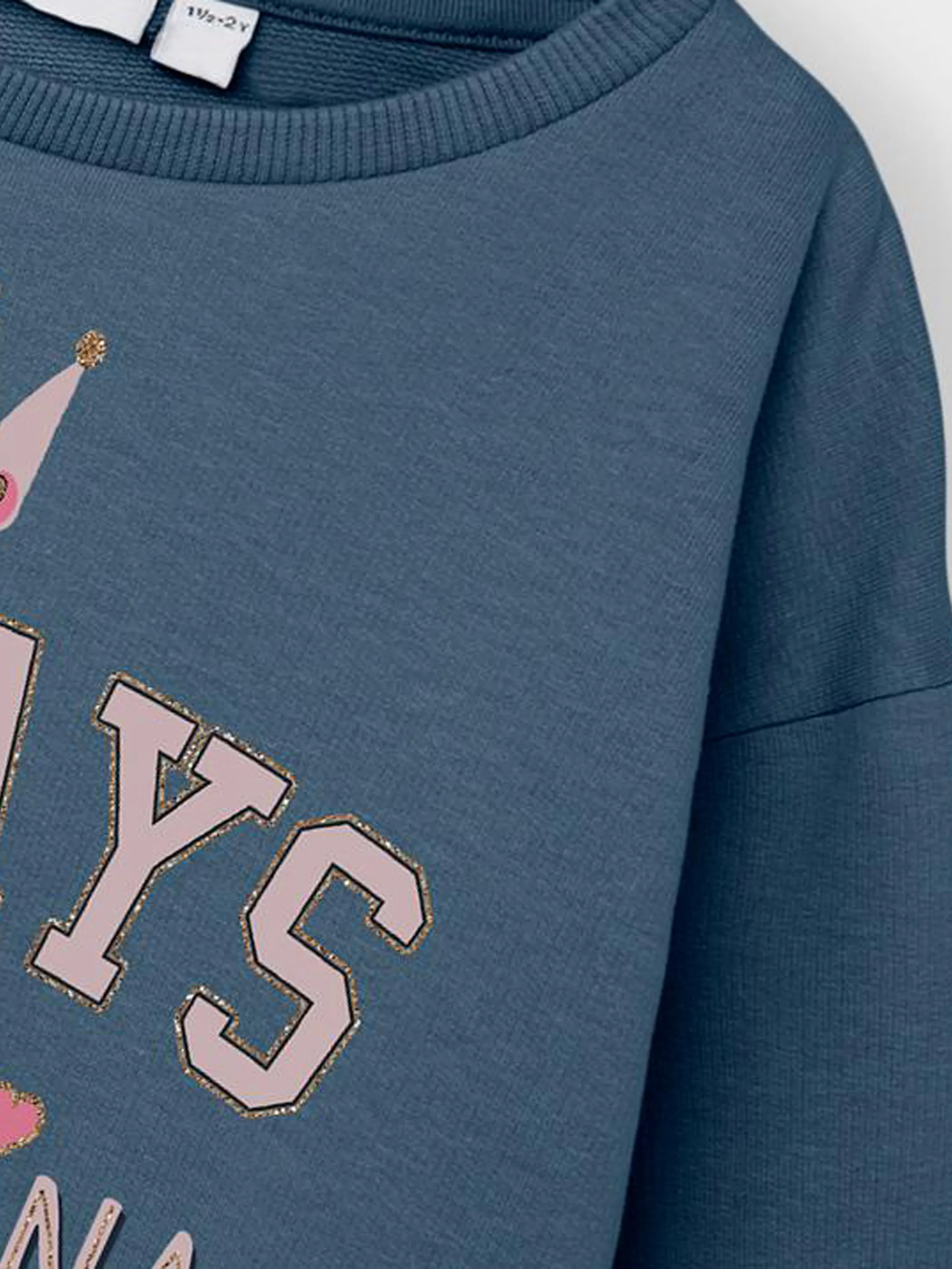 Mädchen Sweatshirt mit Glitzerprint