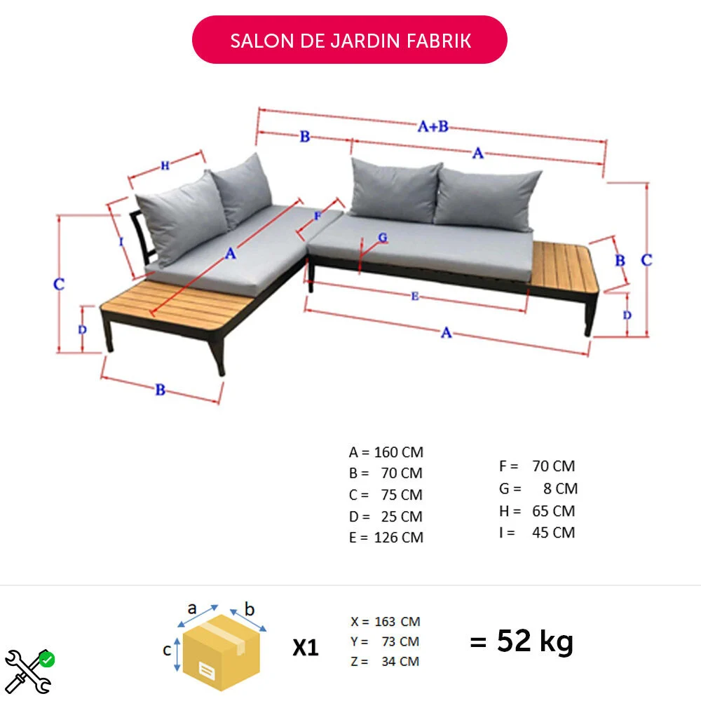 Salon de jardin Fabrik métal et bois certifié FSC®