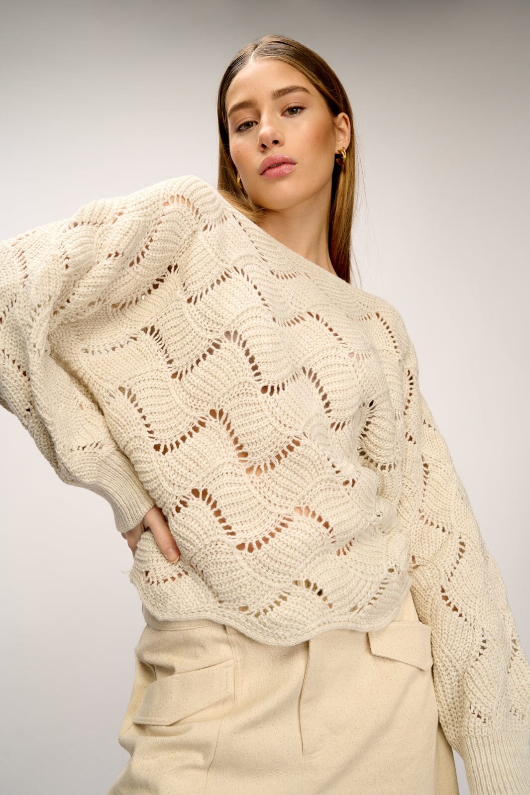 Noella Taffy Knit Sweater sand