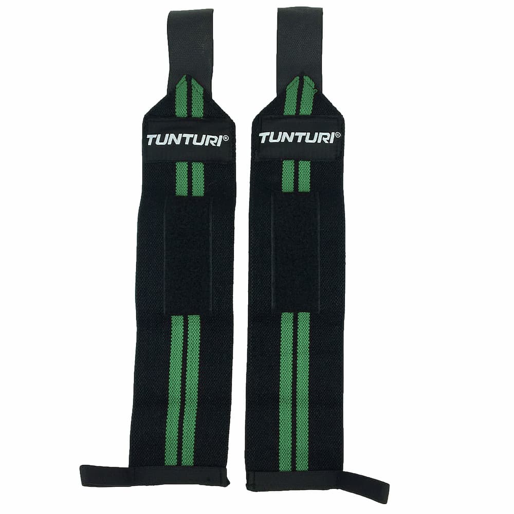 TUNTURI Wrist Wraps Noir et Vert (la paire)