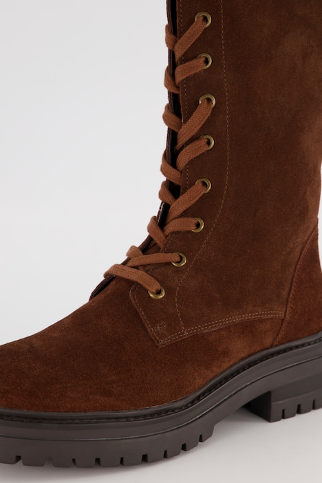 Lederstiefel, Schnürung, XXL-Schaft, Weite H