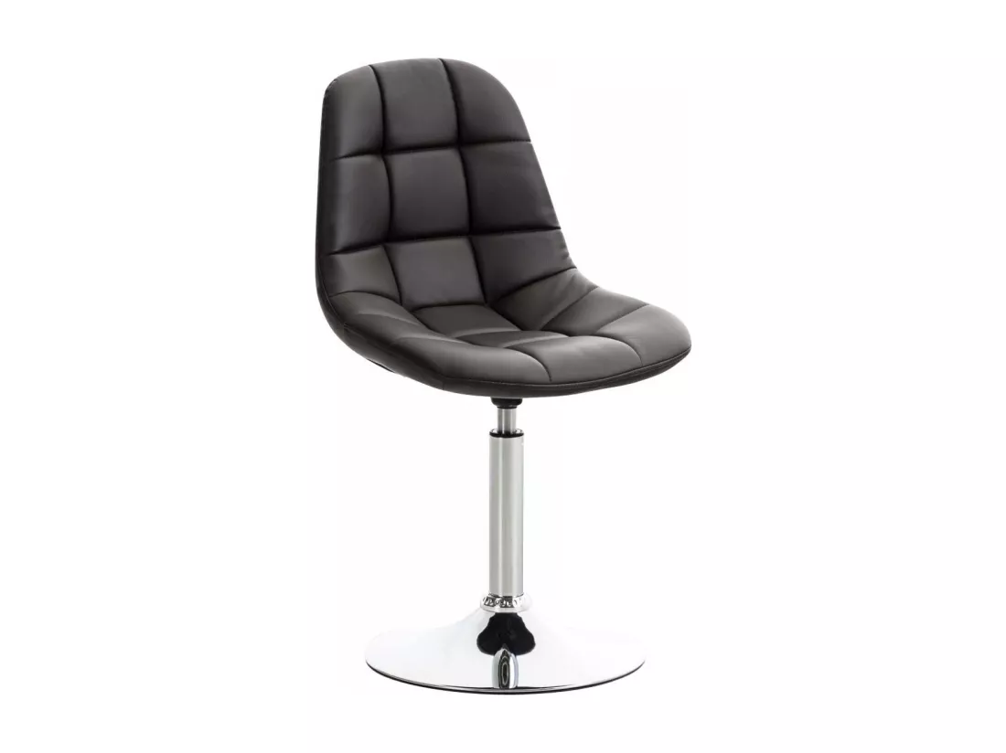 Chaise de bureau - Similicuir & Métal chromé - Marron - Emil
