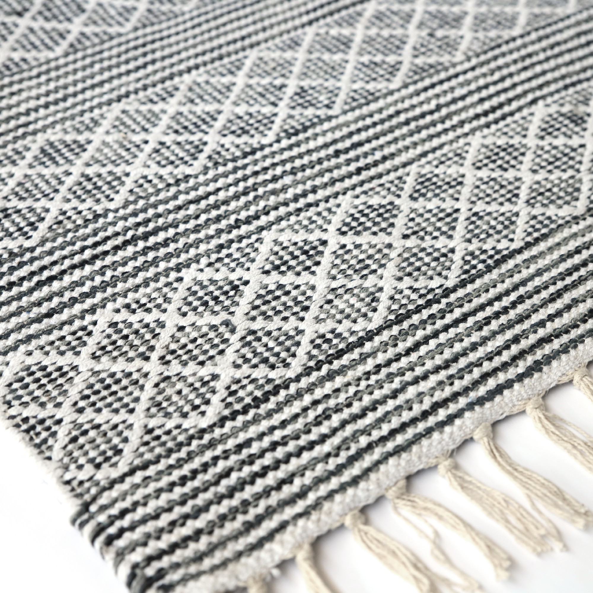 Mini-Rug 'Thamane', grau-weiß, T 60 cm, B 90 cm von fischer's lagerhaus