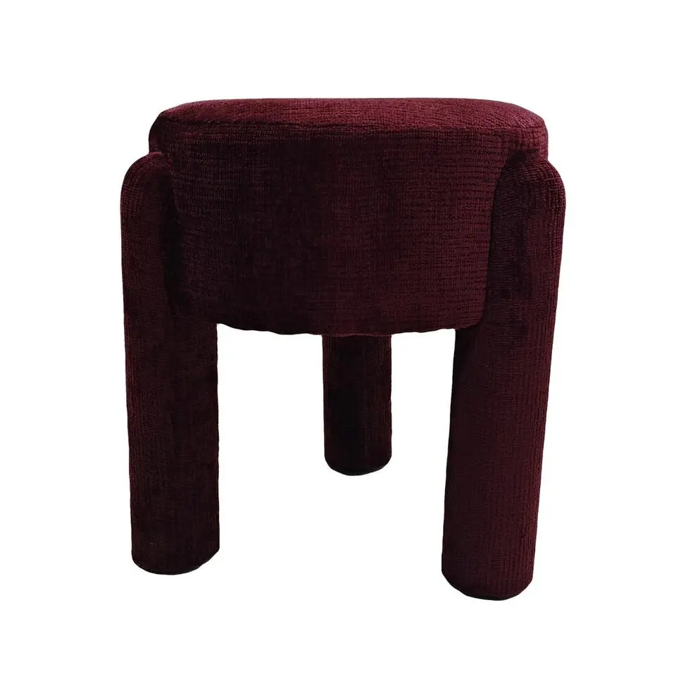 Poef Burgundy Stof - 44x44x42cm - Yara