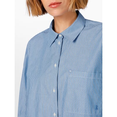 Damenbluse gestreift, Blau-Weiß