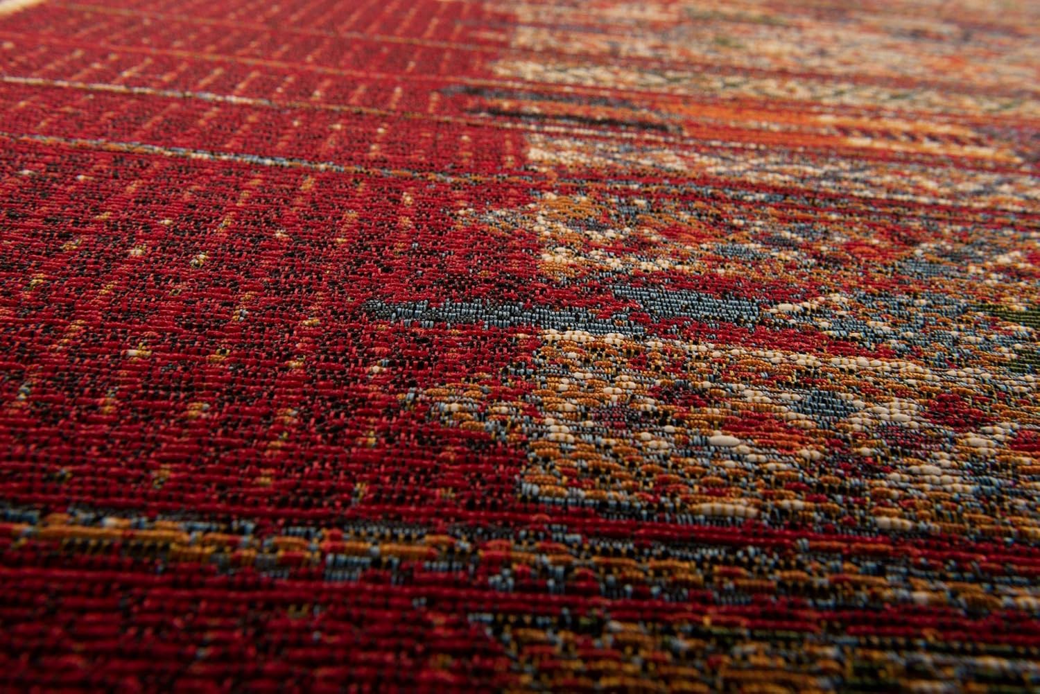 THEKO | Indoor/Outdoor Teppich Aurora Muster | maschinell gewebt | Farbe: Rot | 120 x 180 cm