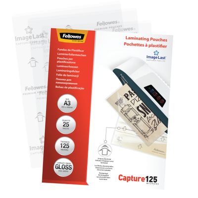 Fellowes - 25 pochettes de plastification A3 (303 x 426 mm) - 125 microns - brillantes
