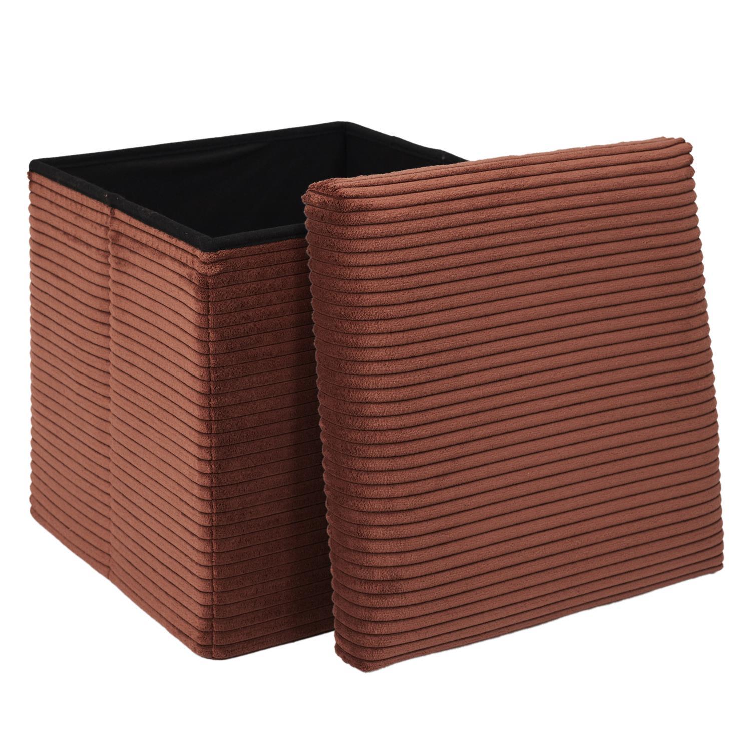 COFFRE POUF PLIABLE COTELE SCOTT TERRACOTTA