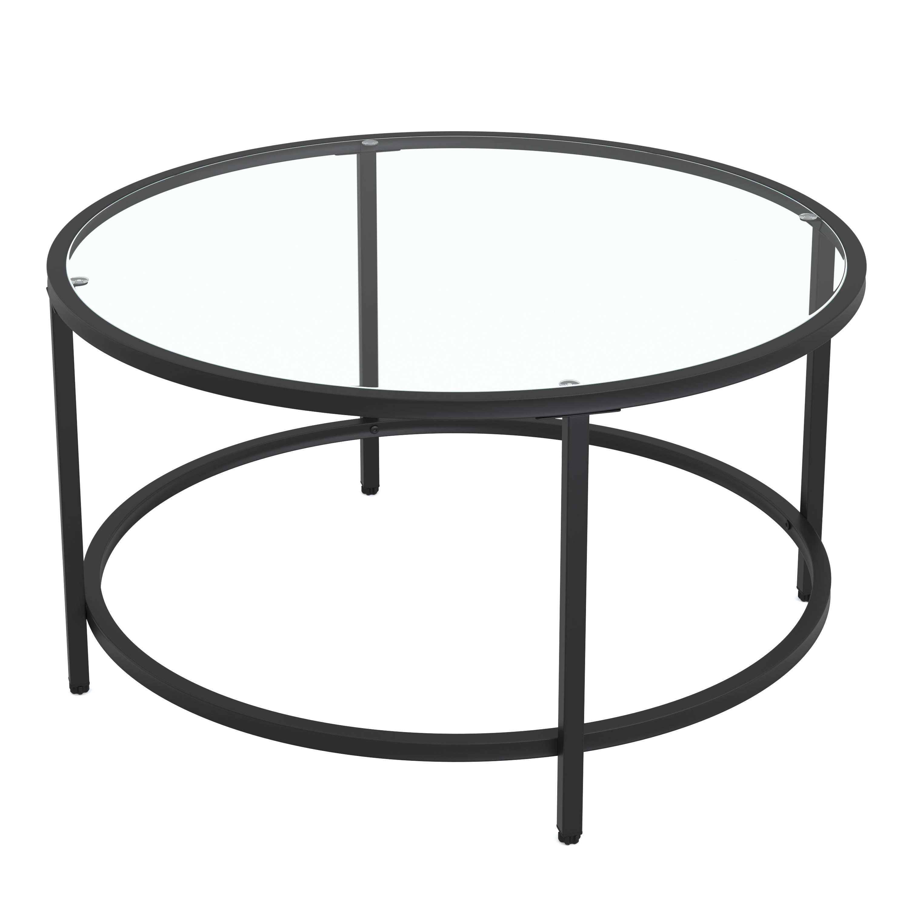 Beistelltisch Glas TYRO rund 84 cm schwarz