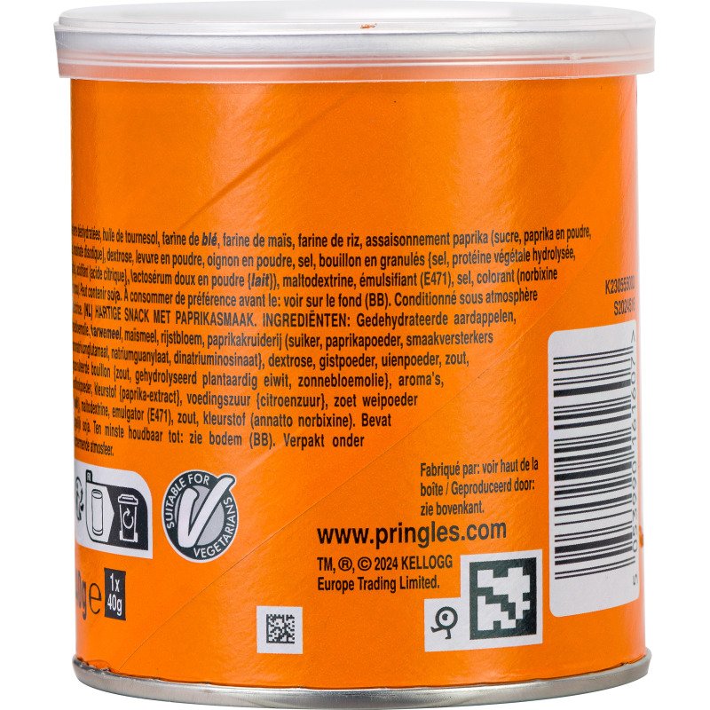 Pringles paprika - Boîte de 40 g