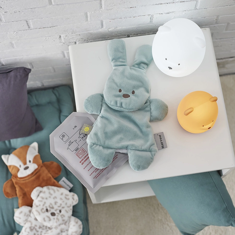 Nattou Buddiezzz Doudou + Gelpack Hase Grün