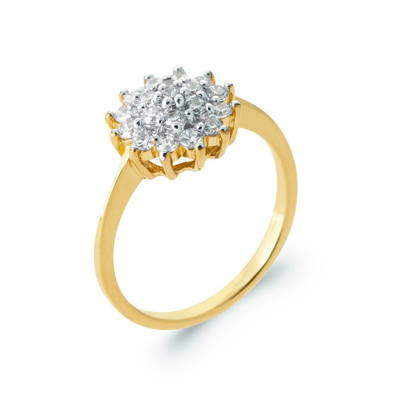 Bague Femme - Plaqué Or - Oxyde de zirconium