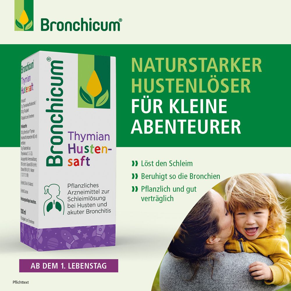 Bronchicum Thymian Hustensaft - Pflanzlicher Hustenlöser geeignet für Säuglinge