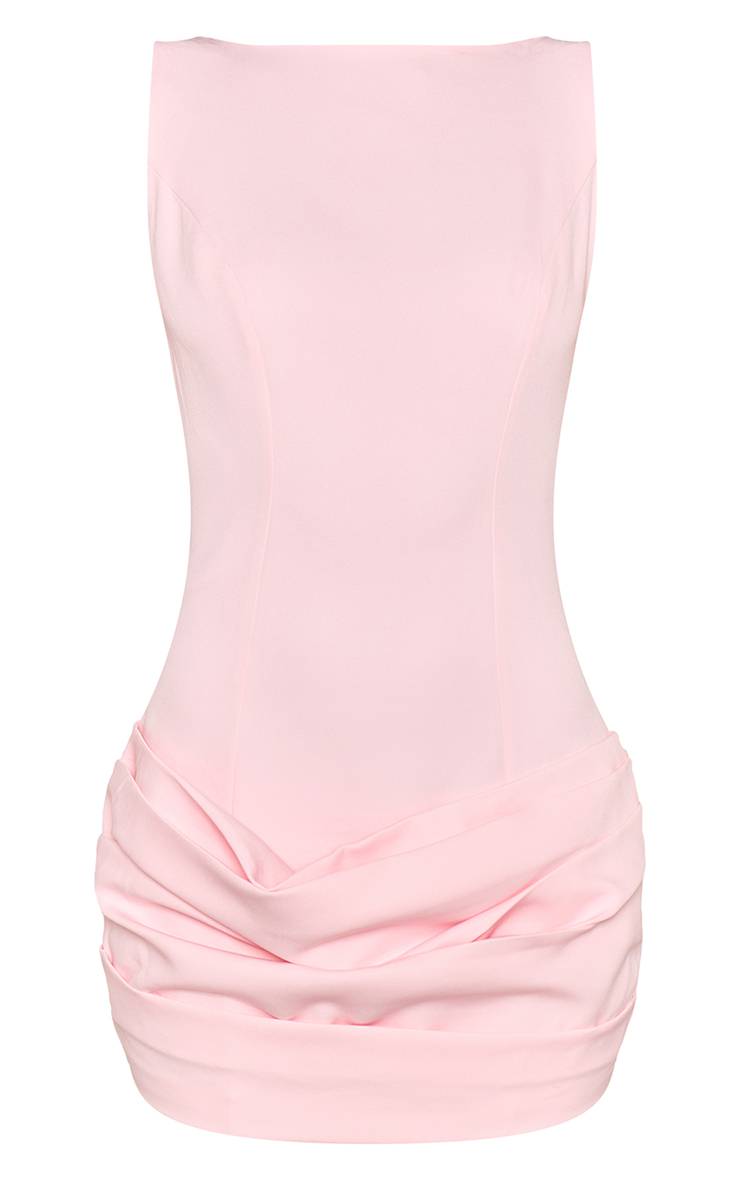 Rose Bébé Robe Moulante À Superposition Froncée