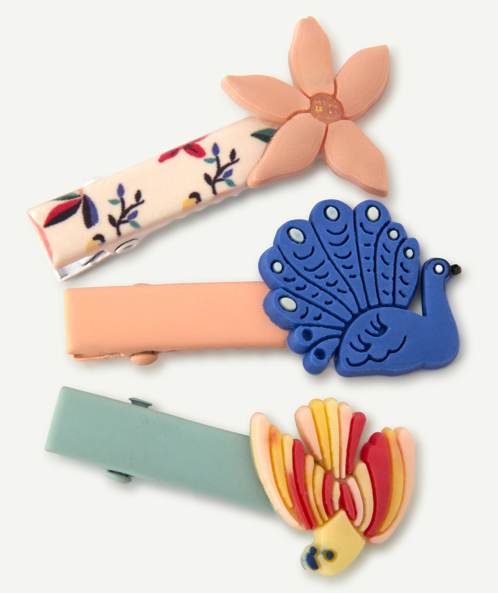 LOT DE 3 BARRETTES BÉBÉ FILLE COLORÉES