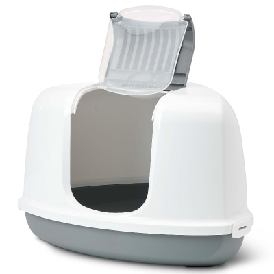 Savic Katzentoilette Nestor Corner weiss-grau 58.5x45.5x40cm