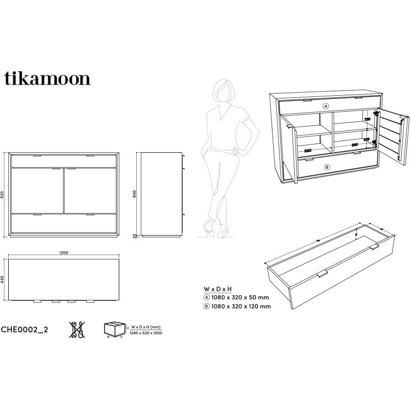 Commode en chêne massif Senson