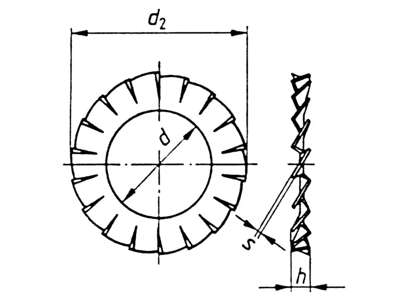 TOOLCRAFT A4,3 D6798 194754 Stjernefjederskive Indvendig diameter: 4.3 mm M4 DIN 6798 Fjederstål 100 stk