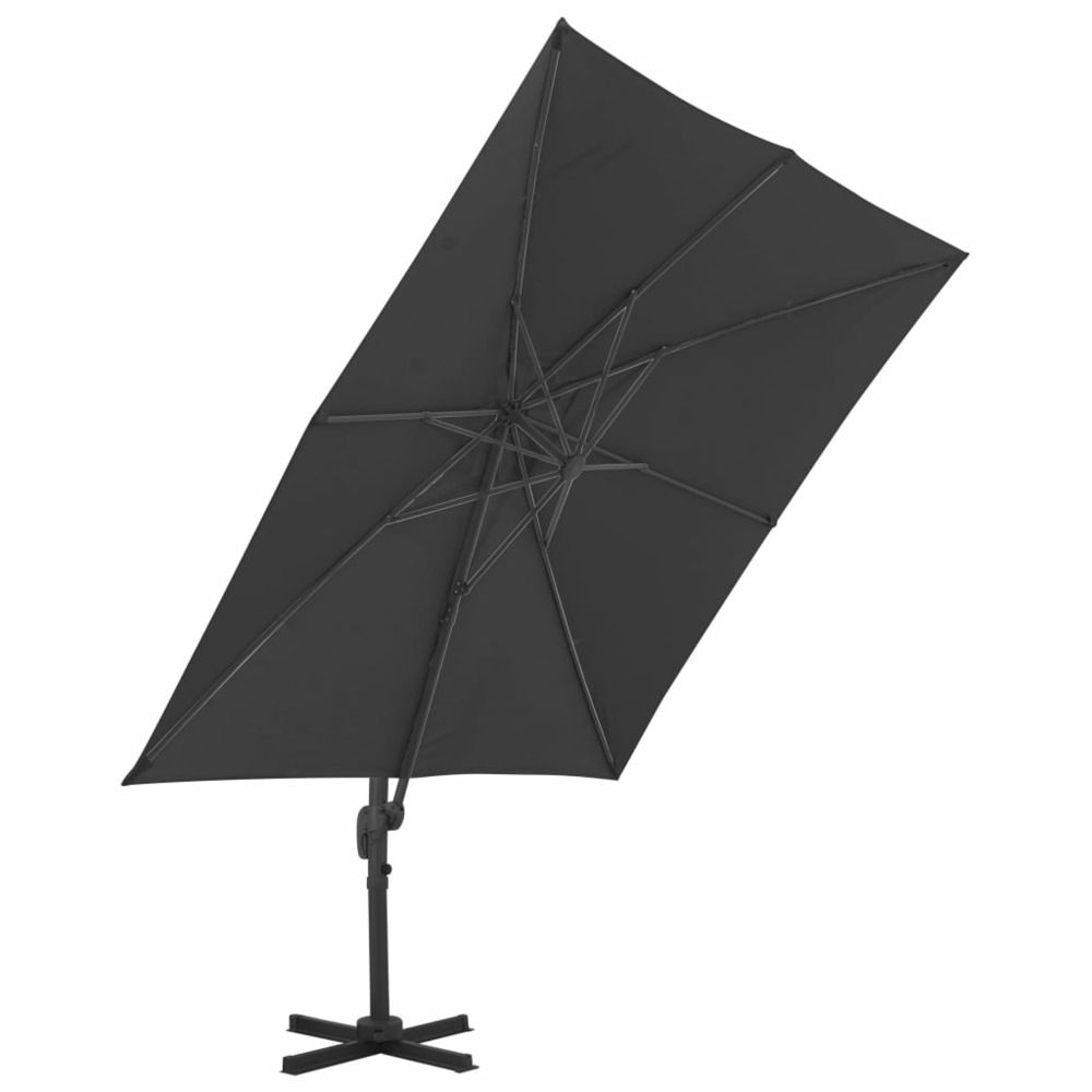 Parasol meuble de jardin en porte-à-faux mât en aluminium 300 x 300 cm anthracite