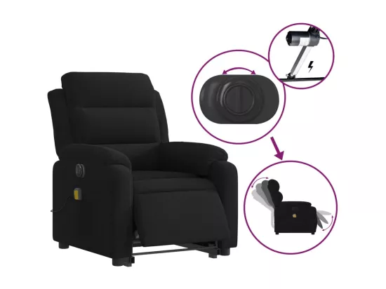 Fauteuil inclinable massant électrique noir velours