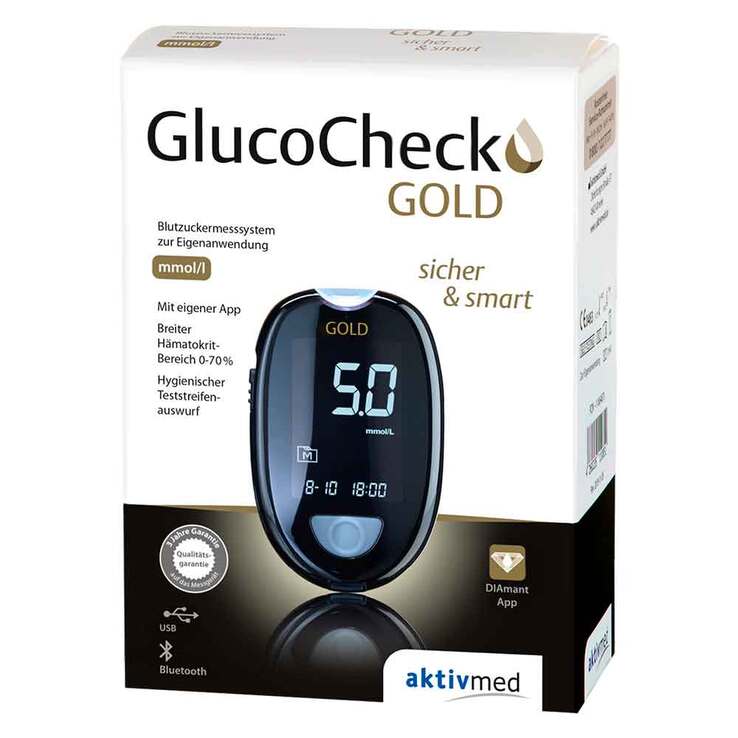 Gluco Check Gold Blutzuckermessgerät Set mmol / l, 1 St