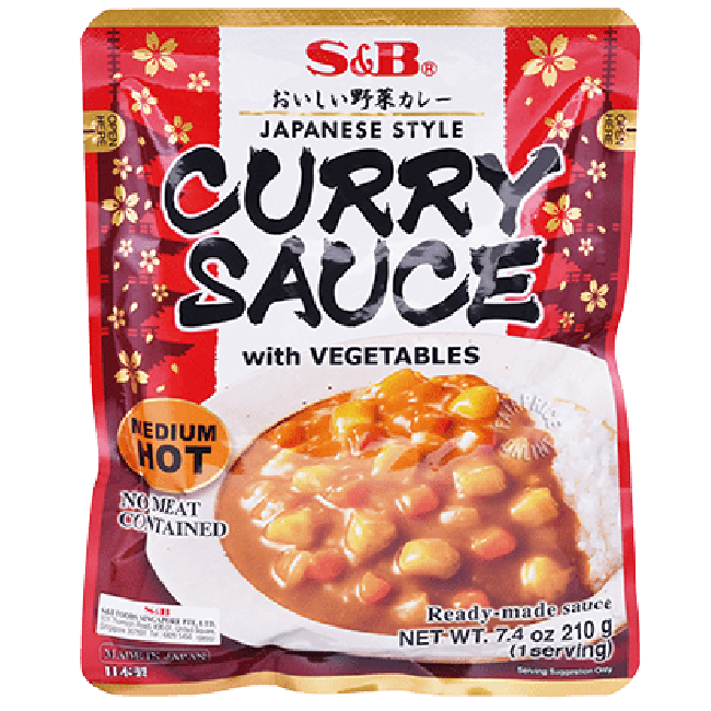 S&B Instant Vegetarische Curry Middel Heet 210g
