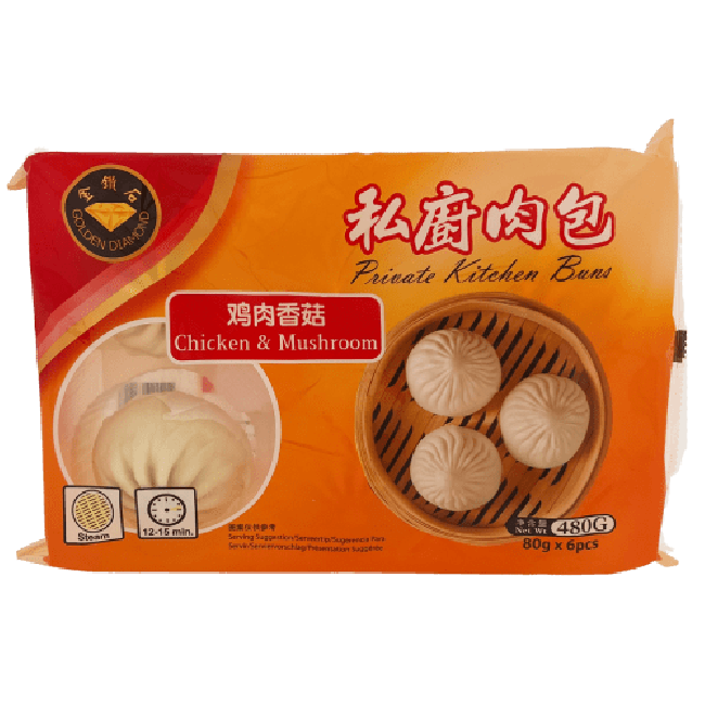 Golden Diamond Bevroren Broodje met Kip en Paddenstoel 480g