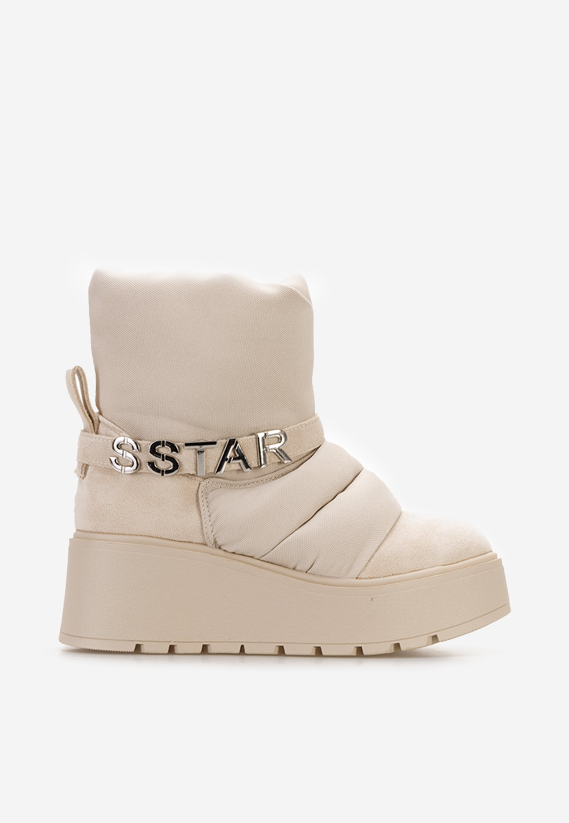 Bottines à plateforme beige Selisa