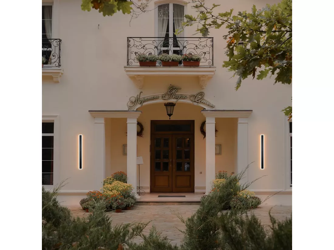 NETTLIFE Applique murale LED Applique extérieure 100 cm Applique murale extérieure noire Longue Villa IP65 Moderne 21 W