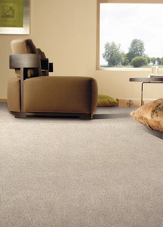 Moquette bouclée beige Berber Agadir 4 m (vendue à la coupe)
